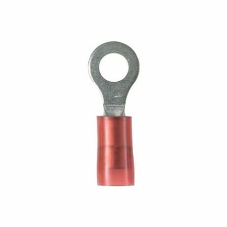 Panduit Ring Terminal, 5/16 in Stud Size, 18 AWG, 600 V, Nylon Insulated, Red, 100 PK PN18-56R-C